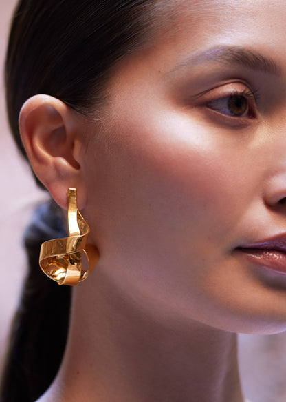 Spiralförmige Ohrringe Éole - Goldedition 24 Karat vergoldet