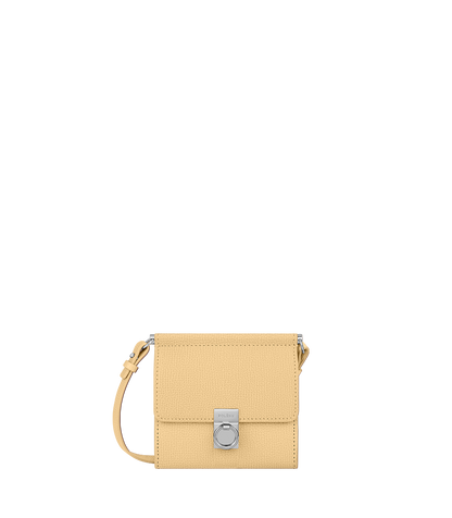 Crossbody Portemonnaie Numéro Sept - Gelb Genarbtes Leder
